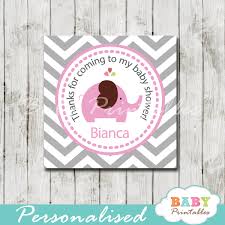 Babies against parenthood (cards against humanity) who knows mommy best printable game. Pink Elephant Baby Shower Square Labels D106 Baby Printables