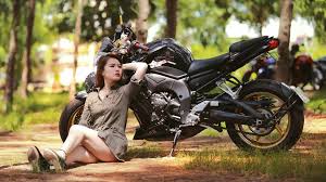 Girl With Bike Wallpaper Images Data-src - Beautiful Bike With Girls -  1920x1080 - Download HD Wallpaper - WallpaperTip