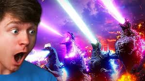 Godzilla red yellow & orange spiral heat ray atomic breath attack