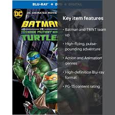 SDS, Batman vs. Teenage Mutant Ninja Turtles, Blu-ray, PG-13 action  animated movie - Walmart.com