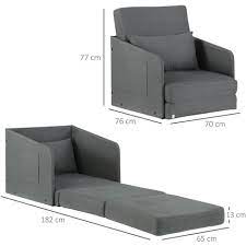 Check spelling or type a new query. Homcom Single Sofa Bed Armchair Soft Floor Sleeper Lounger Futon Couch Grey