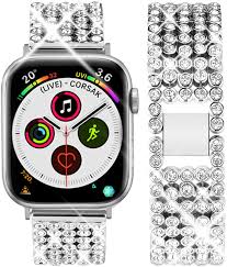 4.3 out of 5 stars. Amazon Com Goton Band Compatible With Apple Watch Band 40mm 38mm Women Beads Link Crystal Bling Stainless Metal Replacement Strap For Iwatch Band Series Se 6 5 4 3 2 1 Silver 40mm 38mm