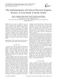 Contact email of director genaral in all foods items @gmail.com @hotmail.com. The Implementation Of Clinical Decision Support System A Case Study In Saudi Arabia Ijitcs Readera Org