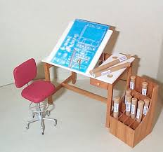 Handmade Drafting Table Tiny Furniture Miniature Furniture Doll House