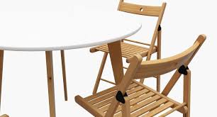 Make sure to consider the height between the table and chairs. Round Kitchen Table Ikea Terje Chairs 3d Model 19 Obj Max Free3d