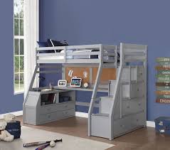 Acme 37445 Zoomie Kids Jeremiah Jason Ii Gray Finish Wood Twin Size Loft Bed Desk Drawers Steps In 2020 Twin Size Loft Bed Twin Loft Bed Loft Bed Storage