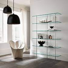 A new design of glass shelving units for wall. Beautiful Glass Shelves Home Design Glassshelves Glass Bookcase Glass Wall Shelves Glass Shelves