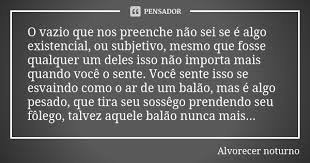 O Vazio Que Nos Preenche Nao Sei Se E Alvorecer Noturno