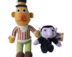 The Count and Bert Sesame Street Muppets Dolls Vintage Graf Zahl Retired  Vintage