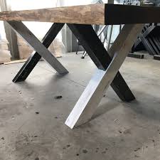 Live edge walnut table with metal legs. Live Edge Table With Metal Leg And Wood Pro Pin The Pine Wood Specialist