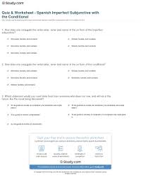 quiz worksheet spanish imperfect subjunctive with the