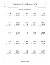There are also many worksheets to help your young learners. The 4 Digit Minus 4 Digit Subtraction With Space Separated Thousands A Math Subtraction Worksheets Subtraction Worksheets Addition And Subtraction Worksheets