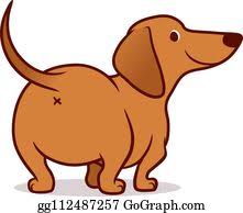 Different type of vector cartoon dogs. Dachshund Wiener Dog Clip Art Royalty Free Gograph