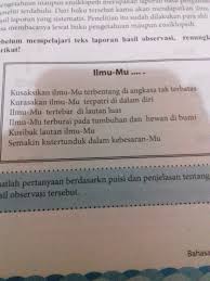 Contoh soal congratulation pilihan ganda beserta jawabannya contoh soal pilihan ganda bahasa inggris dan jawabannya kelas x semester 2 berikut ini berisikan materi tentang the expressions of thanking complimenting and congratulating selain itu ada juga bentuk soal dengan present perfect tense dan preposition of time. Tolong Buat Pertanyaan Dari Puisi Ilmu Mu Sekalian Jawabannya Brainly Co Id