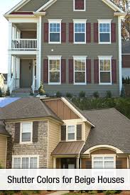 They remain popular for many styles of architecture. Shutter Colors For Beige Houses Shutter Colors Beige House Exterior House Colors