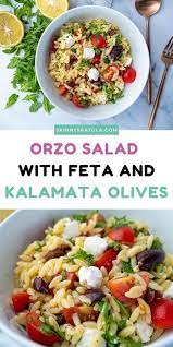 Orzo Pasta Salad With Feta Kalamata Olives And Wild Rocket Arugula Vegetarian Recipes Orzo Pasta Salad Salad