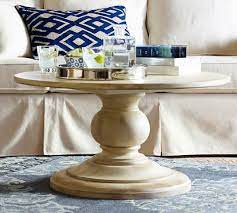 Dawson round pedestal coffee table. 11 Ways To Make Your Small Living Room Feel Bigger Pedestal Coffee Table Coffee Table Pottery Barn Coffee Table