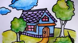 Gambar pemandangan alam untuk anak sd kelas 6. Cara Menggambar Rumah Untuk Sd Sekolah Dasar Versi Cepat Youtube
