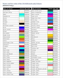 Free 5 Sample Html Color Code Charts In Pdf