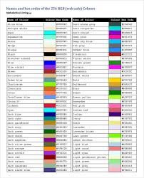 free 5 sample html color code charts in pdf