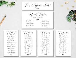 Wedding Table Seating Chart Editable Template Instant
