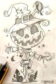 46 Awesome Halloween Wallpaper Ideas 15 Scarecrow Drawing Halloween Drawings Drawings
