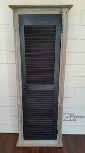 Rustic Cabinet With Shutter Door Great For Bathroom Kitchen Or Guest Room Storage Myrepurposedlife C Rustic Shutters Shutters Repurposed Repurposed Furniture