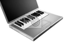 Die klaviatur hat in diesem fall. Laptop Computer Mit Einem Klavier Tastatur Fototapete Fototapeten Zwolf Uhr Synthesizer Portable Myloview De