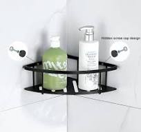 ruiling Wall Mounted Corner Shower Caddy Corner Storage Shelf Triangular  Shower Basket in Stainless Steel Matte Black ADC-BK-31001-YH