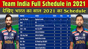 To find out more about our cookie policy, click here. Indian Cricket Team Full Schedule For Year 2021 Indian Cricket Team Upcoming Series 2021 Youtube