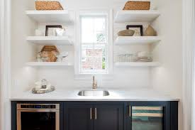 1,201 black base cabinets products are offered for sale by suppliers on alibaba.com, of which bathroom vanities accounts for 13%, living room cabinets & chests accounts for 2. Black Shaker Base Cabinets With Stacked White Shelves Transitional Kitchen