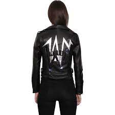 Chiara Ferragni Women Bolt Patches Leather Biker Jacket 1 065 Liked On Polyvore Featuring Outerwear Biker Jacket Real Leather Jacket Leather Biker Jacket