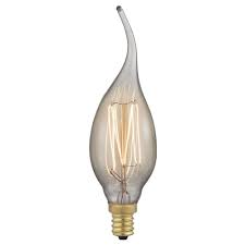 Early Edison Carbon Filament Flame Tip Candelabra Light Bulb 40 Watt 2400k 40cac Filament Destination Lighting