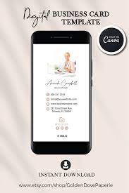 Digital Business Card Canva Template Real Estate Business Etsy Digital Business Card Real Estate Business Cards Realtor Business Cards
