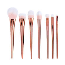 7pcs rose and gold color makeup brushes