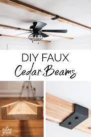 Diy Faux Cedar Beams Noting Grace In 2020 Ceiling Beams Living Room Wood Beam Ceiling Faux Ceiling Beams