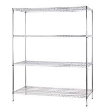Excel 60 In W X 72 In H 24 In D All Purpose Heavy Duty 4 Tier Wire Shelving Chrome Es 602472 The Home Depot Wire Shelving Units Wire Shelving Shelving Unit