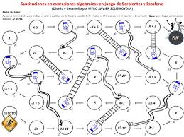 Reglas de serpientes y escaleras : Serpientes Y Escaleras De Matematicas Sustituciones Algebraicas Dis