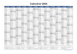 Calendrier 2024 a telecharger