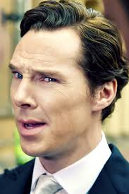 that look. Benedict Cumberbatch, talking to the press at Buckingham Palace,  after recieving the CBE honor from Queen...