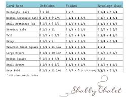 Image Result For Card Making Size Chart Envelope Size