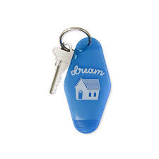 Dream House Key Tag Transparent Blue Blue Keychain Key Tags Red Keychain