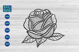 Rose flower clipart rose flower clipart black and white rose flowers cliparts. Big Rose Flower Line Art Graphic By Svgbank Creative Fabrica