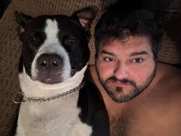 When Ace came to us he held his head down and showed his teeth. I sat down  so he wouldn't be in fear. He put his head in my lap and collapsed.