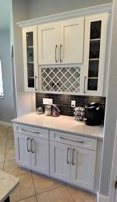 Coffee Wine Bar Built With Ice White Shaker Cabinets With Noble Carrara Quartz Countertops Quality Kitchen Cabinets Kitchen Cabinets Shaker Cabinets