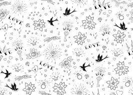 Feel free to submit your own tattoos, your own flash, or tattoo drawings. Old School Tattoos Seamless Pattern With Birds Flowers Roses Royalty Free Cliparts Vectors And Stock Illustration Image 96920882