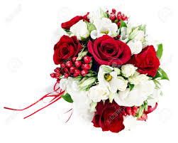 That which we call a rose by any other name would smell as sweet.' Flower Wedding Bouquet From White And Red Roses Isolated On White Stock Photo Picture And Royalty Free Image Image 18153836