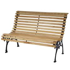 Banc De Jardin Antibes Banc En Bois Et Fonte 122cm Nature Ou Blanc Gartenbank Holzbank Gartenbank Holz