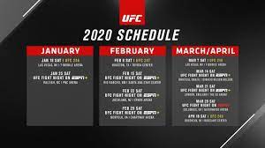 Get the latest ufc breaking news, fight night results, mma records and. Ufc Announces 2020 Q1 Event Schedule Ufc