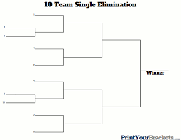 10 Team Seeded Single Elimination Bracket Printable